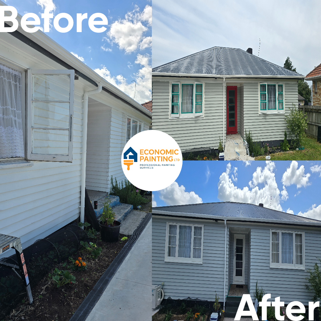 Exterior painting of a house